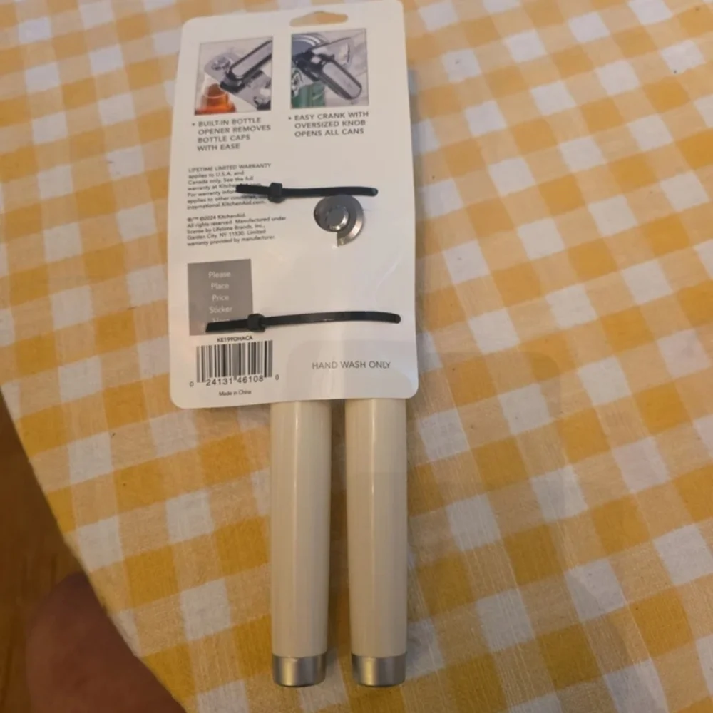 NEW KitchenAid Classic Multifunction Can Opener/Bottle Opener in Almond Cream